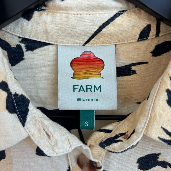 FARM Rio Bossa Banana Linen Blend Romper, Size S - Picture 6 of 15